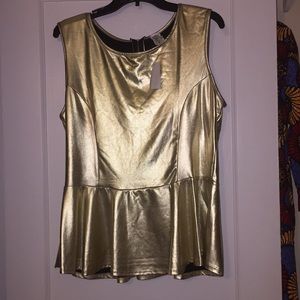 Metallic Gold Flare Blouse